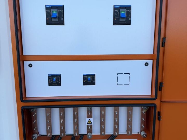 Custom distribution board with breakers inside a container