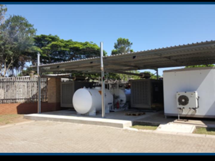Standby generator installation with bulk fuel tanks and utility room