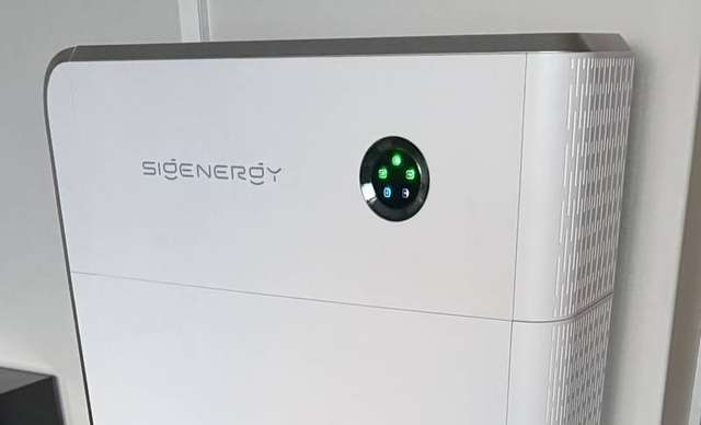 Sigenergy SigenStor battery stack installed in a home